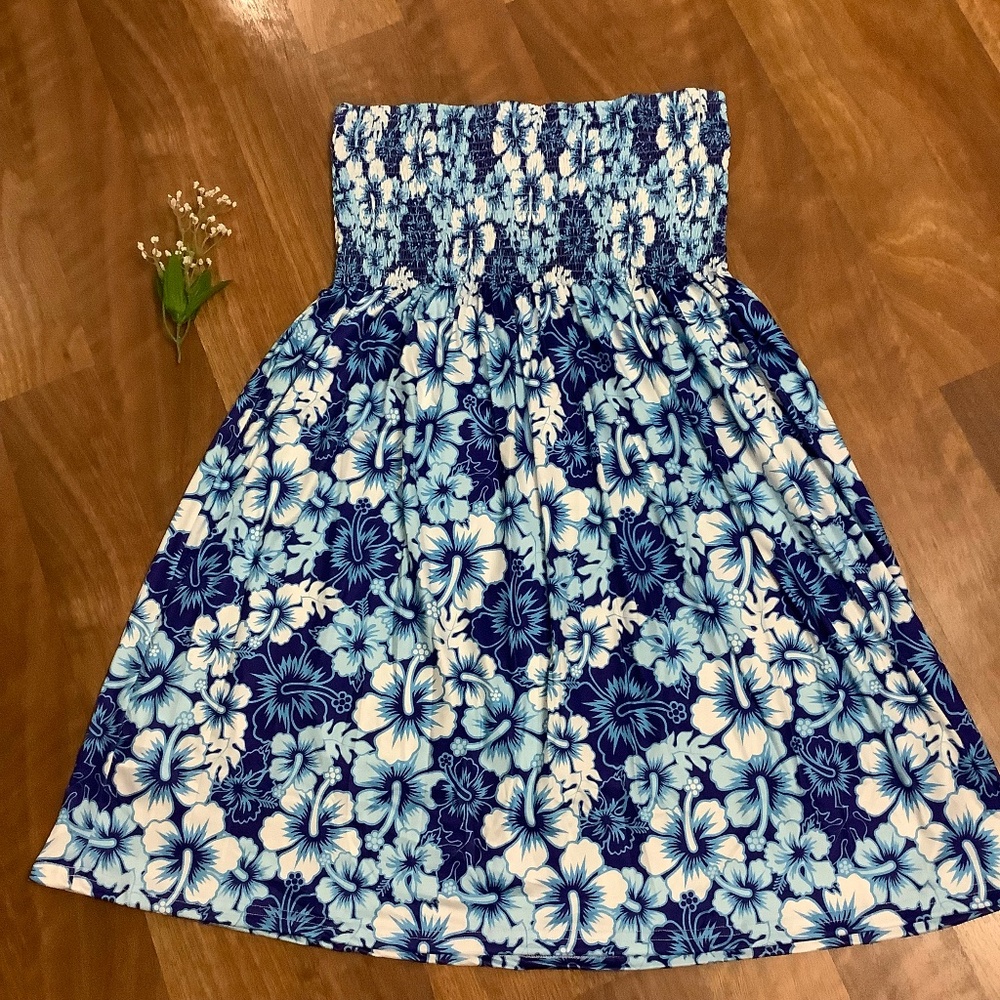 NEW Tropical Blue sun dress XXL